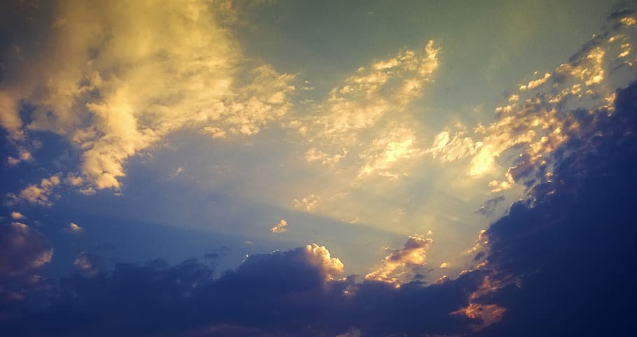 cloud, sunshine, sky, rain, cloud - sky, beauty in nature, scenics - nature HD wallpaper