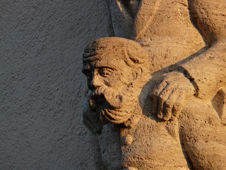 Man, Bart, Hand, Faces, Stone, stonemasonry, profile, men, figures HD wallpaper