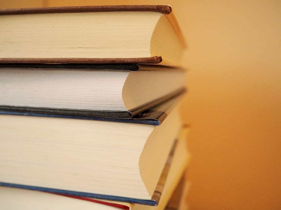 macro shot of books, stack, read, literature, book stack, used books HD wallpaper
