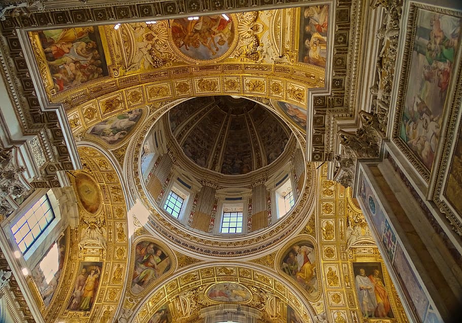 Italy, Rome, basilica di st maria maggiore, church, sky, steeple, HD wallpaper