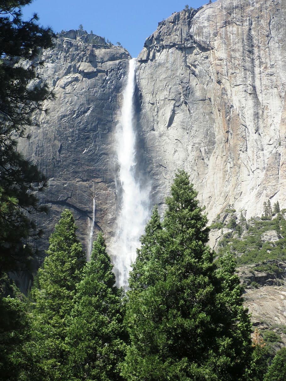 yosemite falls, water fall, yosemite national park, mountain, HD wallpaper