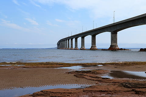 confederation bridge, pei, canada, atlantic, tourism, coast HD wallpaper