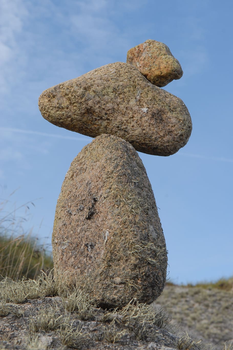 stone, balance, steinmann, stability, nature, sky, solid, rock HD wallpaper