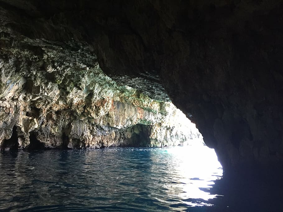 cave, sea, nature, water, rock, island, summer, coastline, mediterranean HD wallpaper
