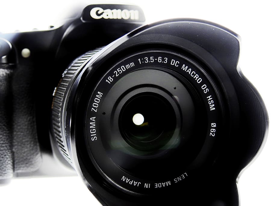 black Canon DSLR camera, Digital Camera, Photograph, images, zoom lens