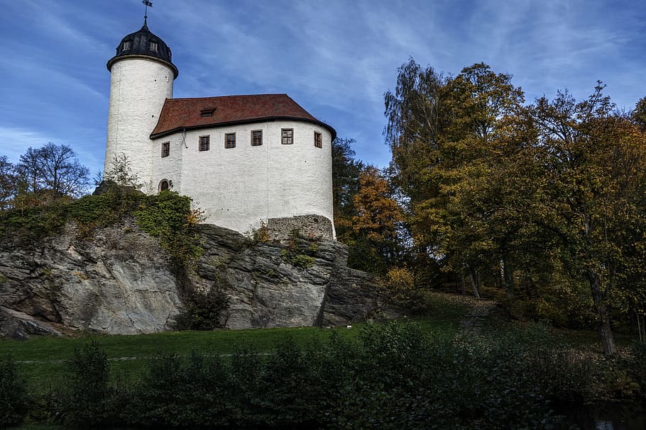 Castle, Architecture, Rabenstein, chemnitz, tree, history, no people HD wallpaper