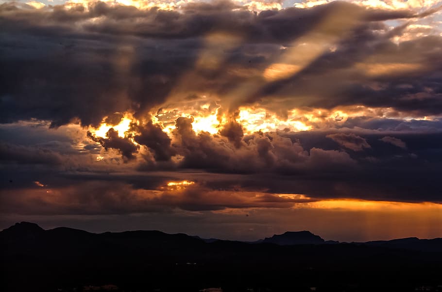 Sunset, Clouds, Evening, Nature, cloud - Sky, cloudscape, dusk HD wallpaper