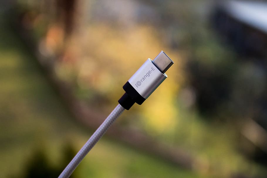 Usb, Cable, Type C, Gray, iorange, silver, nylon, first floor HD wallpaper