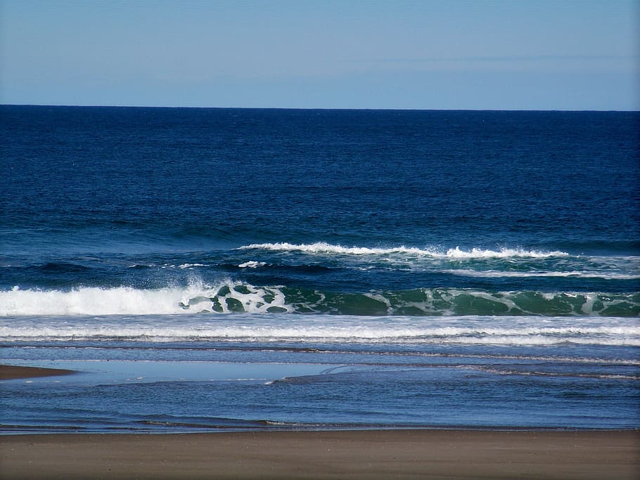 ocean, wave, green, blue, sea, water, nature, ocean wave, beach HD wallpaper