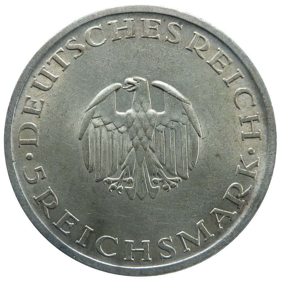 reichsmark, lessing, weimar republic, coin, money, numismatics