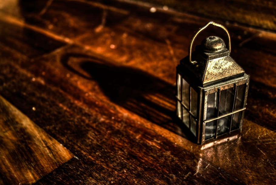 brown candle lantern, lamp, old, retro, vintage, light, metal HD wallpaper