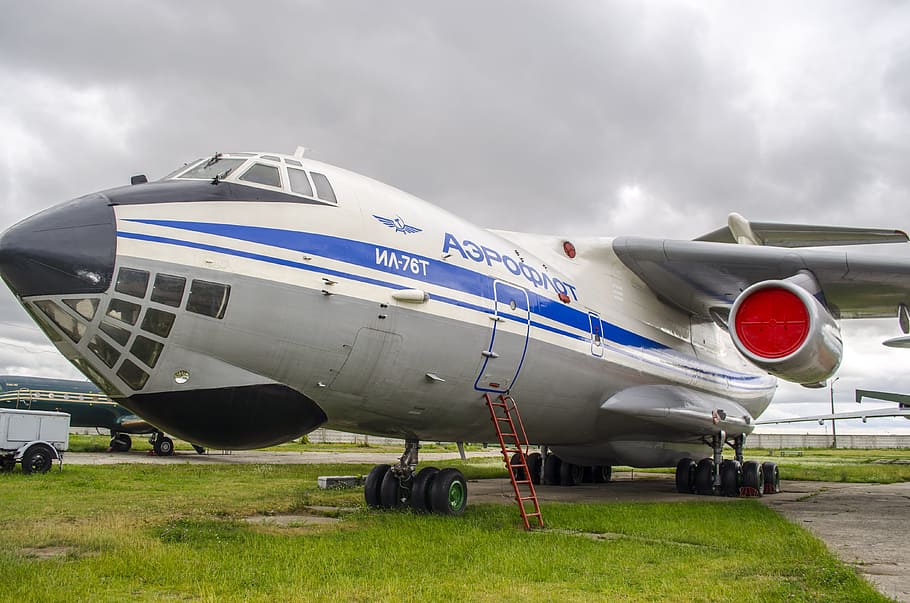plane, the il-76, transport, military, exhibit, museum, ukraine