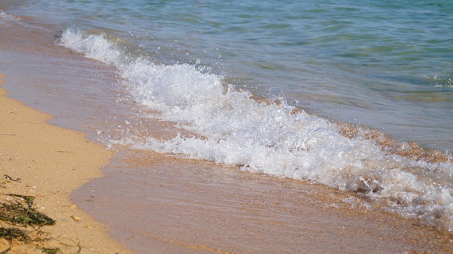 sea, wave, beach, foam, sand, black sea, water, motion, land HD wallpaper