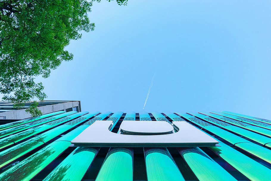 architectural, architecture, blue sky, bright, building, business HD wallpaper
