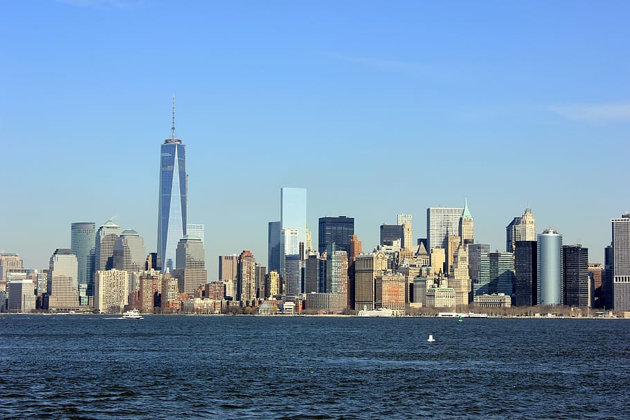 landscape photography of city during daytime, Manhattan, Skyline, HD wallpaper