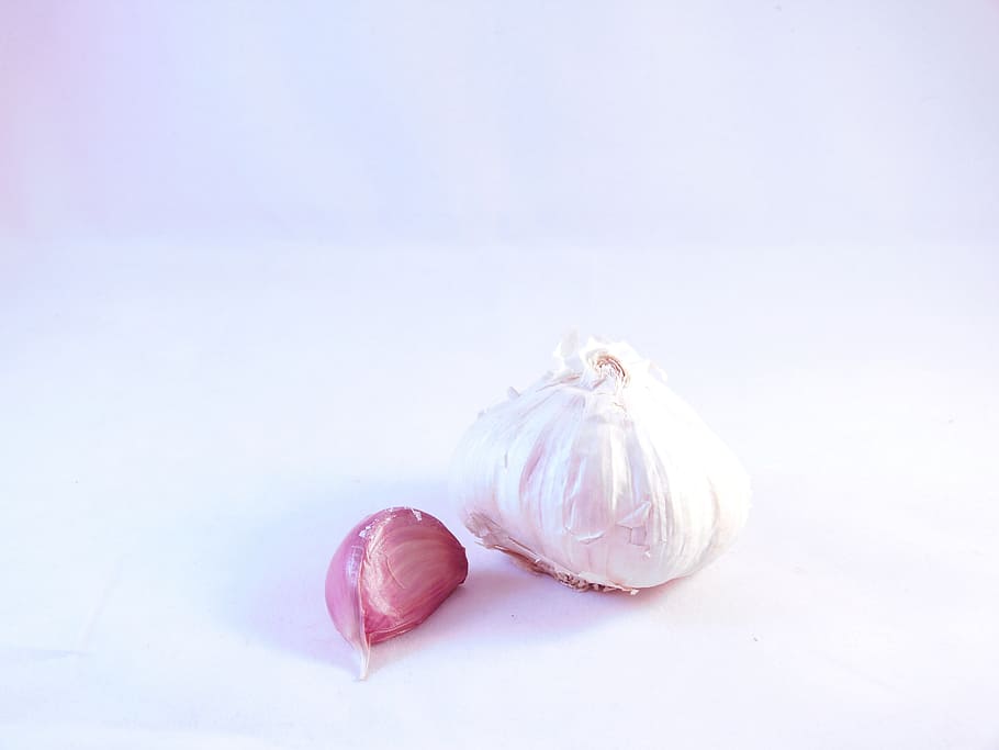 garlic, white, background, vegetable, food, fruit, grow, healthy HD wallpaper