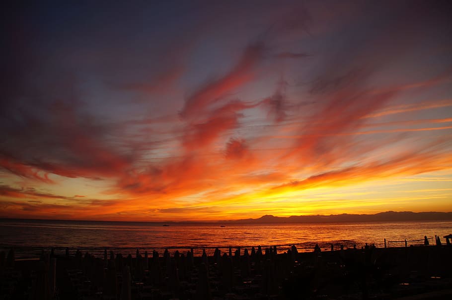 sunset, dawn, dusk, evening, sky, sea, water, scenics - nature HD wallpaper