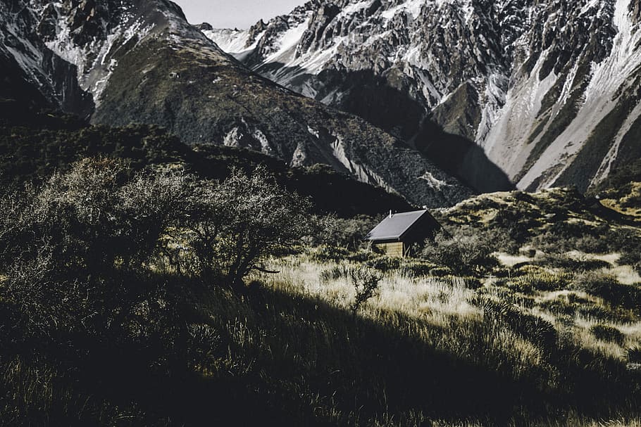 white and brown mountain, grayscale photography of mountains HD wallpaper
