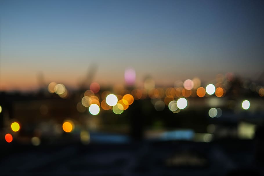 bokeh photography, nyc, rooftop, manhattan, view, brooklyn HD wallpaper