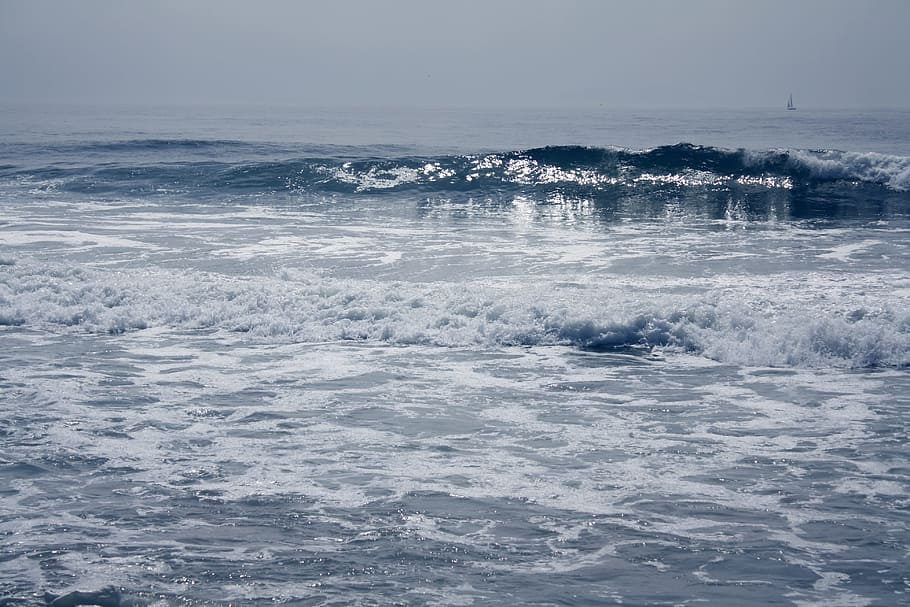 Ocean, Wave, Sea, Water, Water, Blue, Surf, nature, beach, summer HD wallpaper