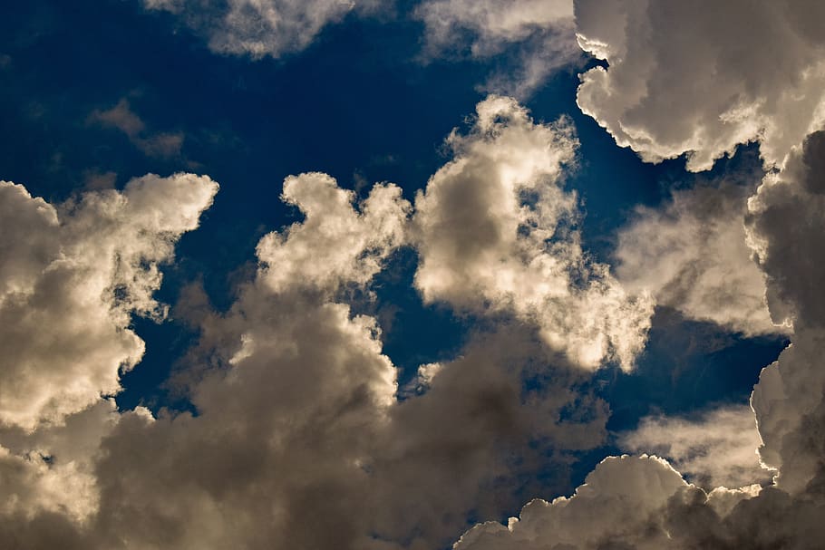clouds, white, cumulus, nature, cloudscape, weather, sky, environment HD wallpaper