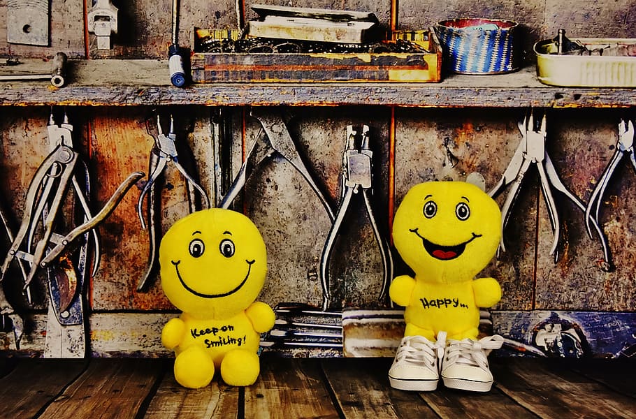 smilies, workshop, fun, happy, work funny, hobby, smiley, yellow, HD wallpaper