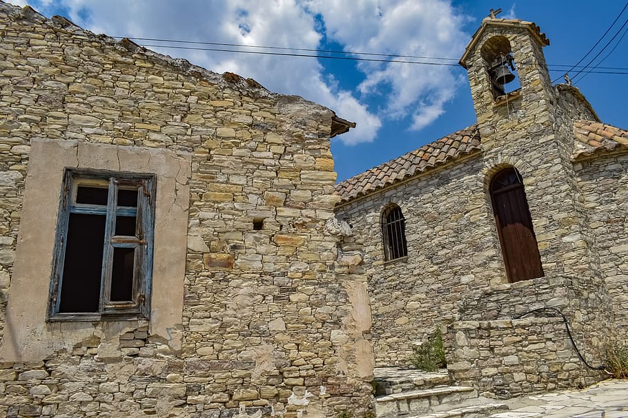 cyprus, kato lefkara, architecture, village, church, orthodox, HD wallpaper