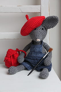 gray and red mouse amigurumi doll, pablo mouse, pablo picasso HD wallpaper