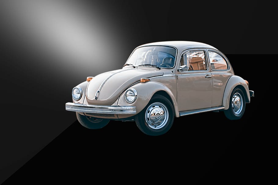 gray Volkswagen Beetle coupe, old car, historically, auto, oldtimer, HD wallpaper