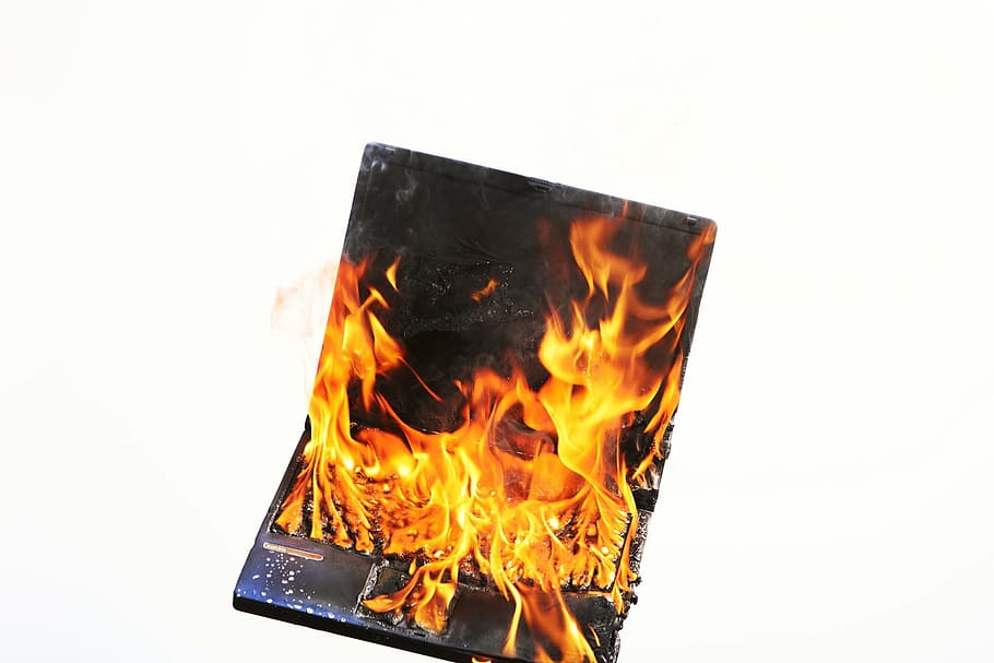 laptop, fire, stress, voltage, burnout, profession, copmuter HD wallpaper