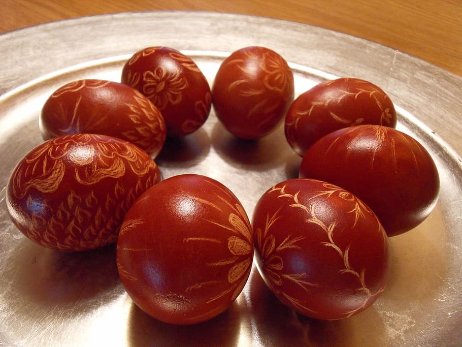 easter, eggs, red, oval, shapes, shaped, decorative, ornamental HD wallpaper