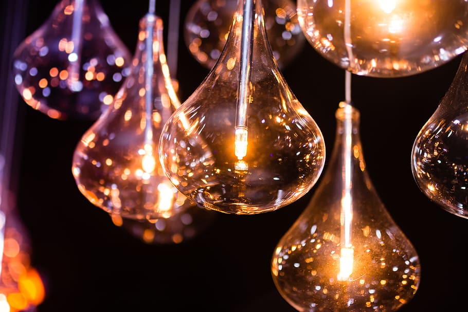 brown light bulbs, electric bulb, electricity, energy, idea HD wallpaper