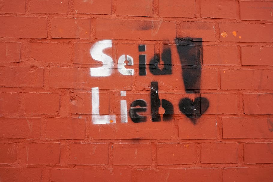 brick wall, decoration, art, background, text, communication HD wallpaper