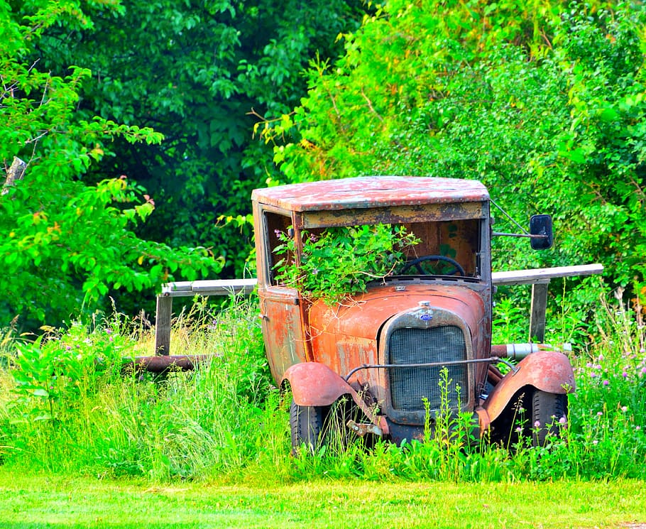 Antique Car, Final, Rest, Abandoned, Rust, final rest, broken, HD wallpaper