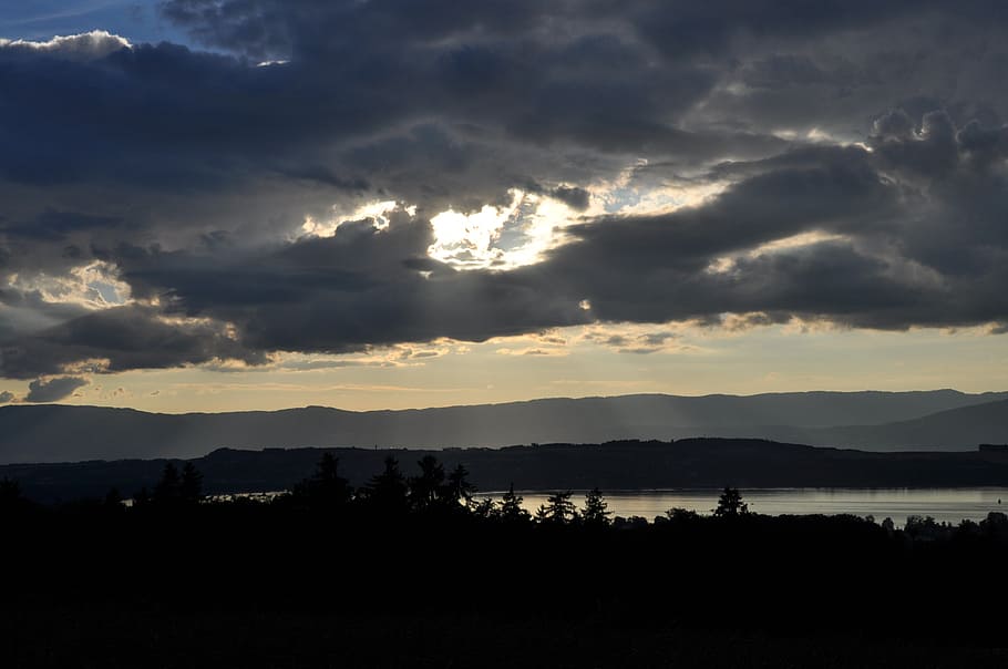 sun, sky, clouds, sunset, rays, nature, evening, cloud - sky HD wallpaper