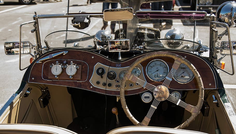 unoccupied vehicle, cockpit, dashboard, mg, steering wheel HD wallpaper