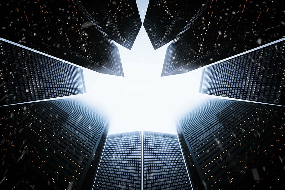 abstract, architecture, background, buildings, business, dark HD wallpaper