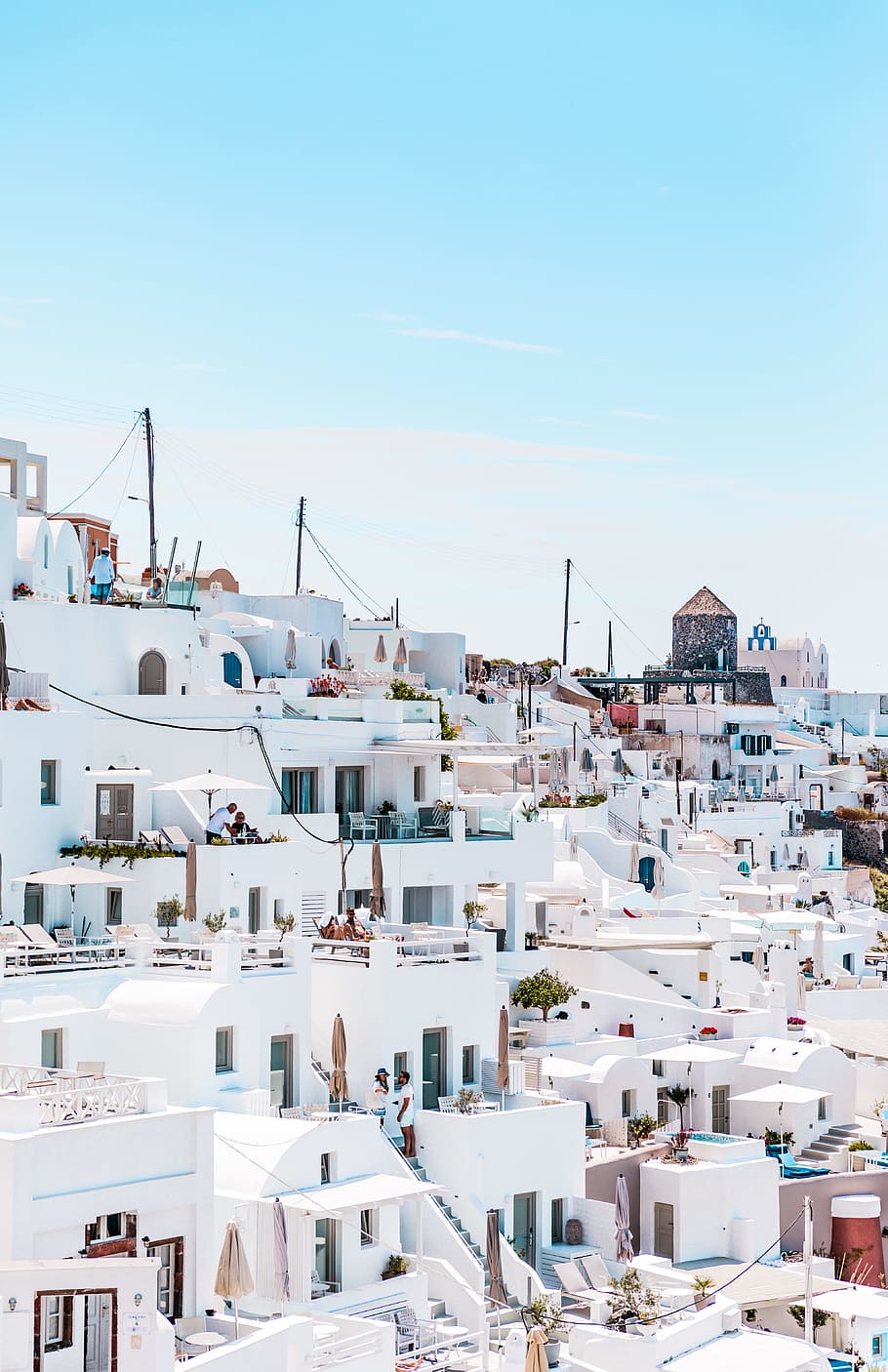 white concrete houses under blue sky at daytime, The White City., HD wallpaper