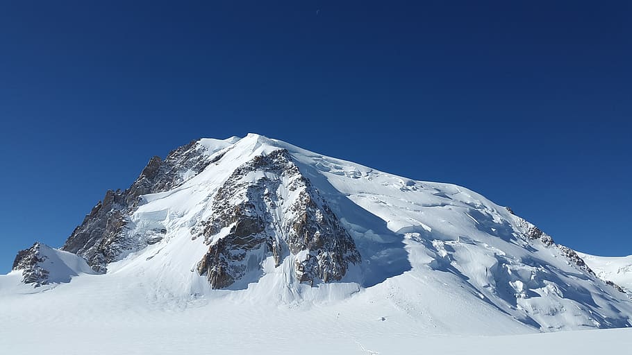 mont blanc du tacul, high mountains, triangle du tacul, chamonix, HD wallpaper