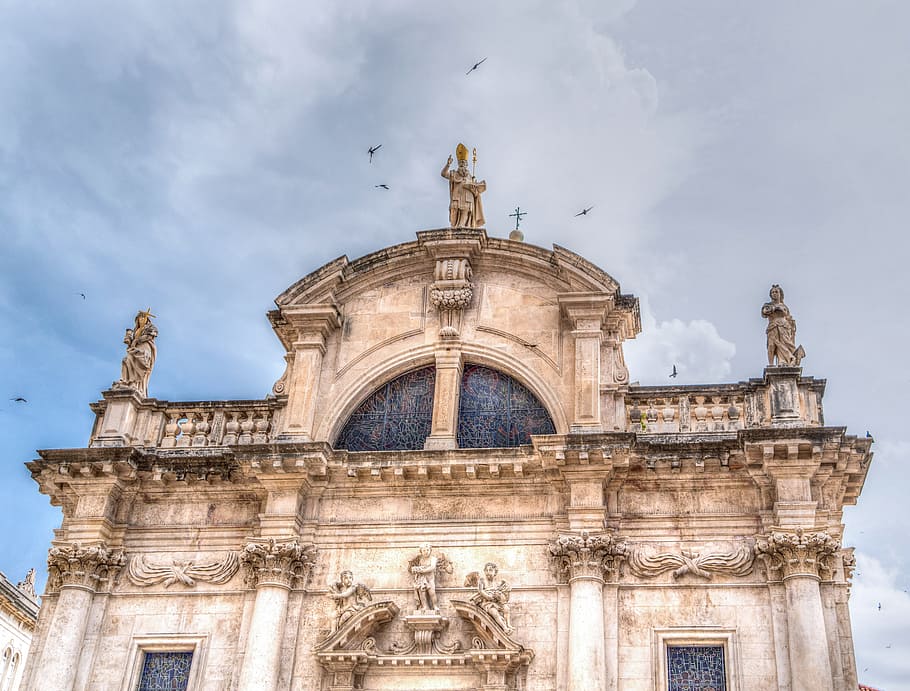 low angle photography of brown church at daytime, Croatia, Dubrovnik HD wallpaper