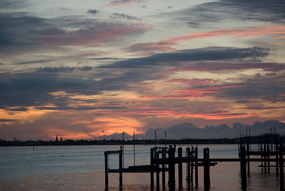 sunset, sky, summer, cloud, evening, silhouette, pink, dusk HD wallpaper