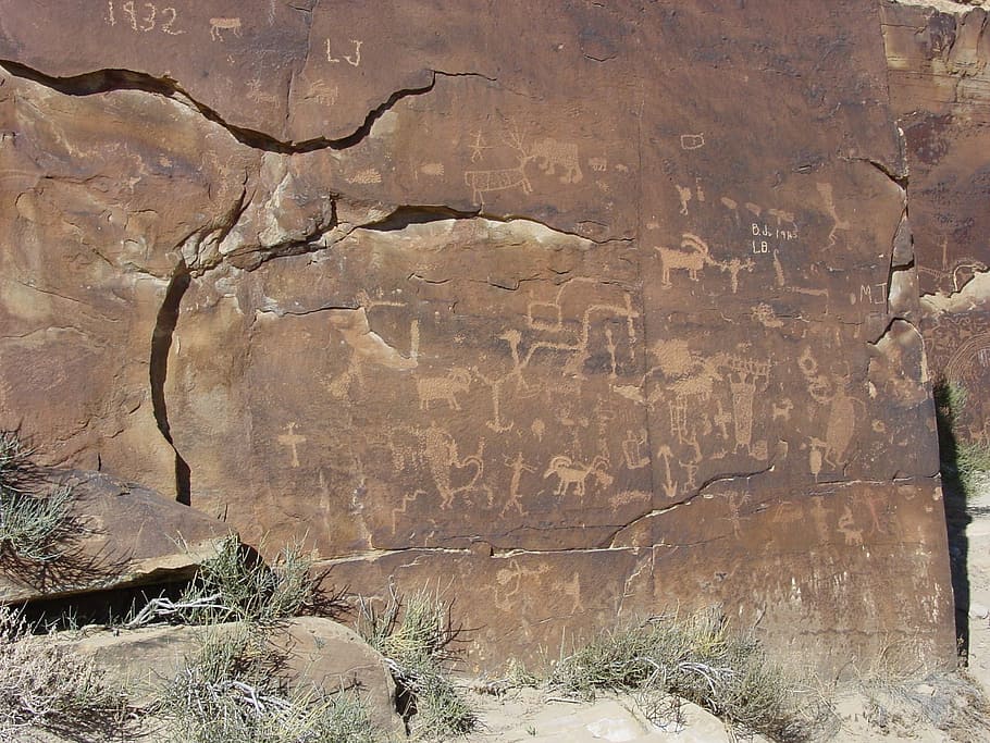 HD wallpaper: petroglyphs, nine-mile canyon, carbon county, utah, rock ...