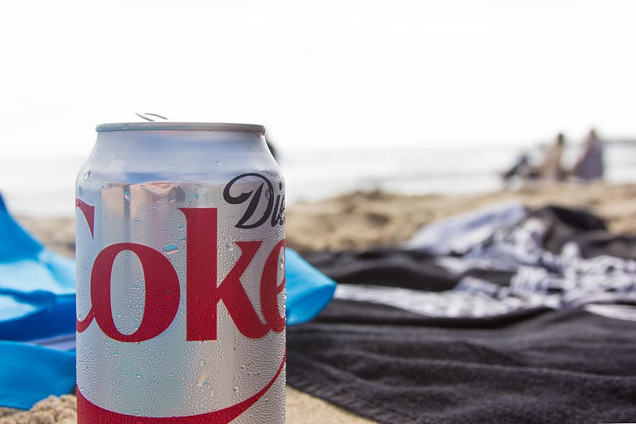 beach, soda, diet coke, ocean, sand, drink, coca cola, water, HD wallpaper