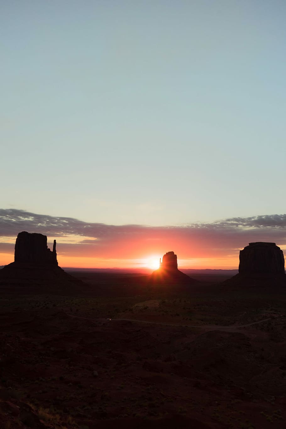 silhouette of rock formations, golden hour photography of rock formation mountain HD wallpaper