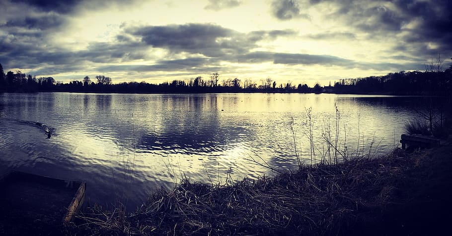 Lake, Clouds, Reflection, Water, Sky, nature, landscape, scenic HD wallpaper