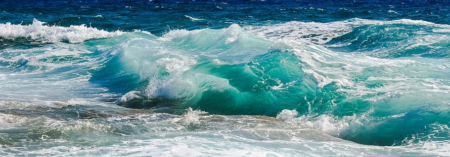 sea wave photo during day time, transparent, turquoise, smashing HD wallpaper