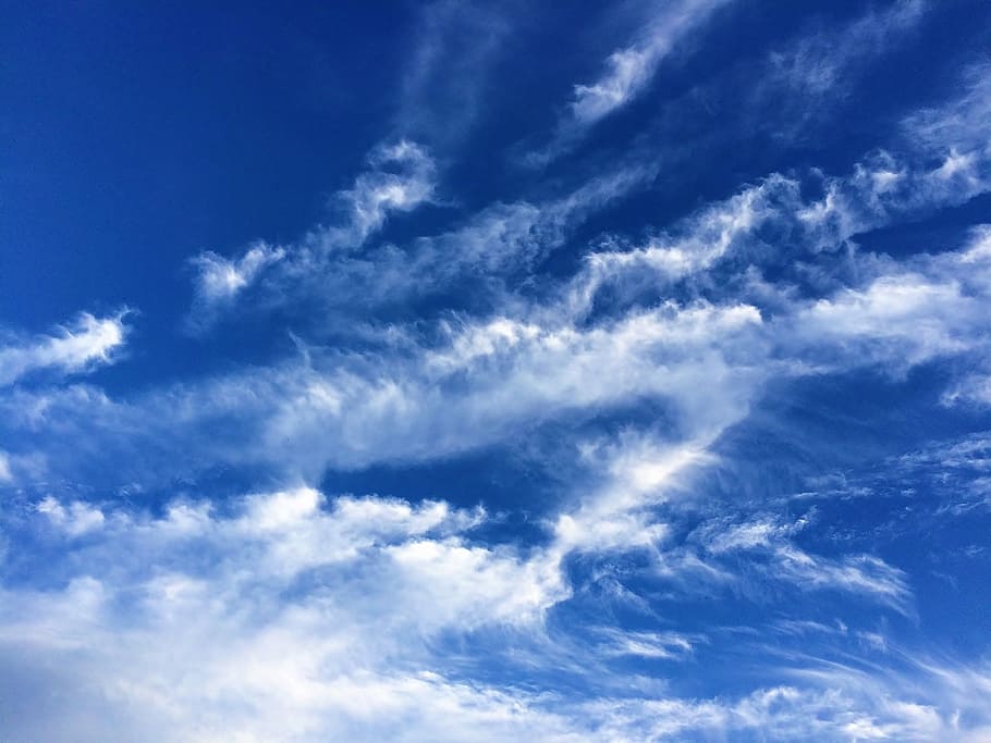 Blue Sky, White Clouds, Atmosphere, Wind, flowing, otsu park HD wallpaper