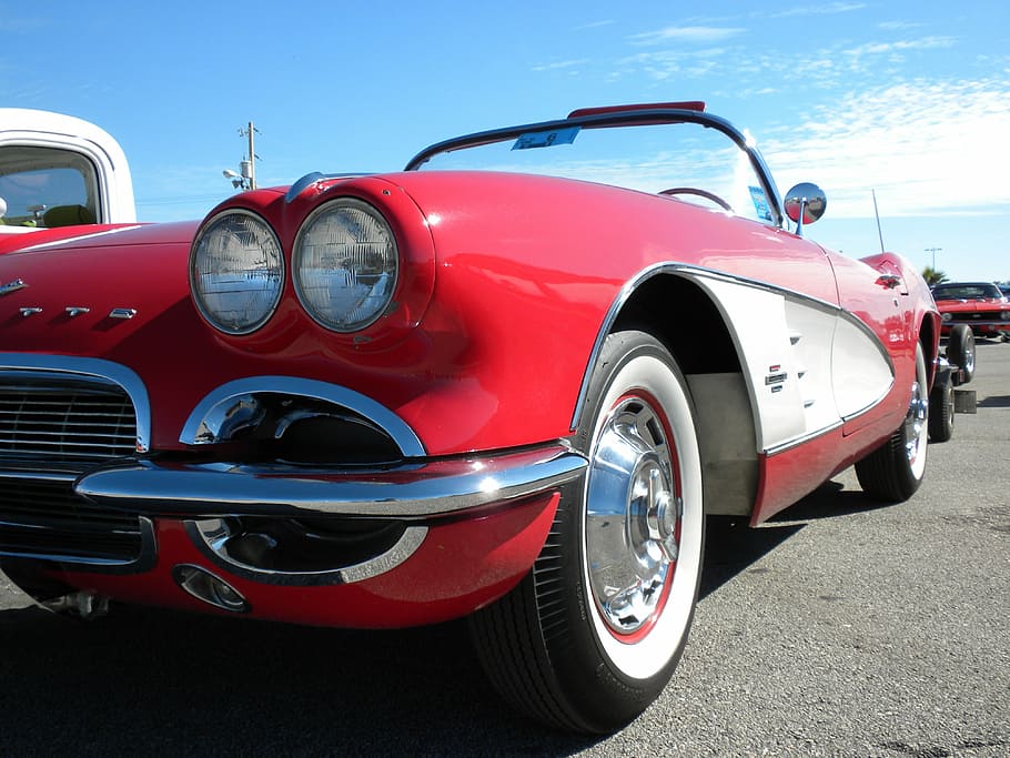 red, corvette, chevrolet, mode of transportation, car, motor vehicle HD wallpaper