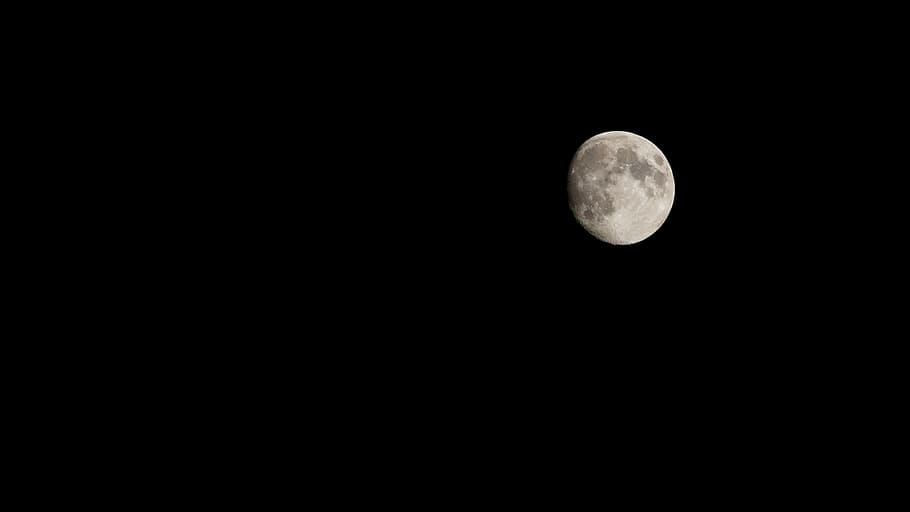 Sky, Month, Fullmoon, Night, Background, dark, landscape, astronomy HD wallpaper