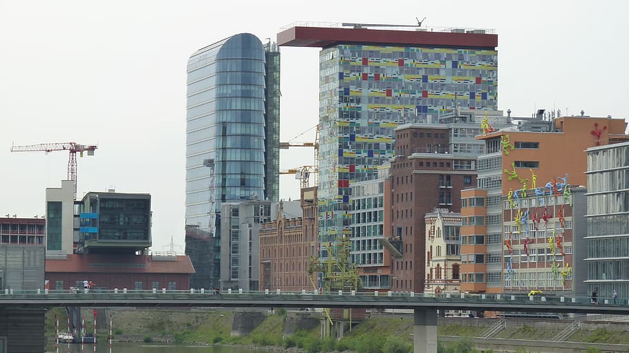 homes, building, architecture, window, media harbour, düsseldorf HD wallpaper